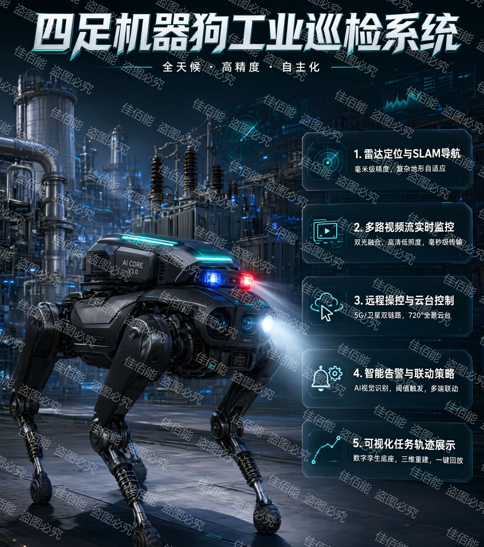 四足机器狗智能巡检系统